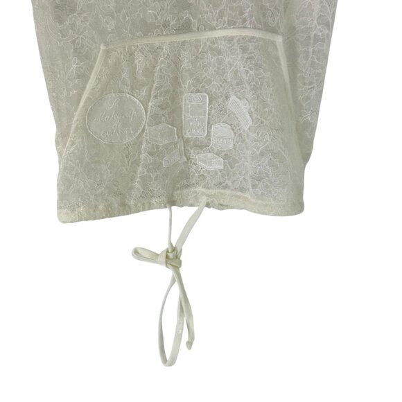 CHANEL Le Make Up De Chanel P24358V14575 Lace Long Sleeve Tops White Size Tag 34 - Picture 4 of 11